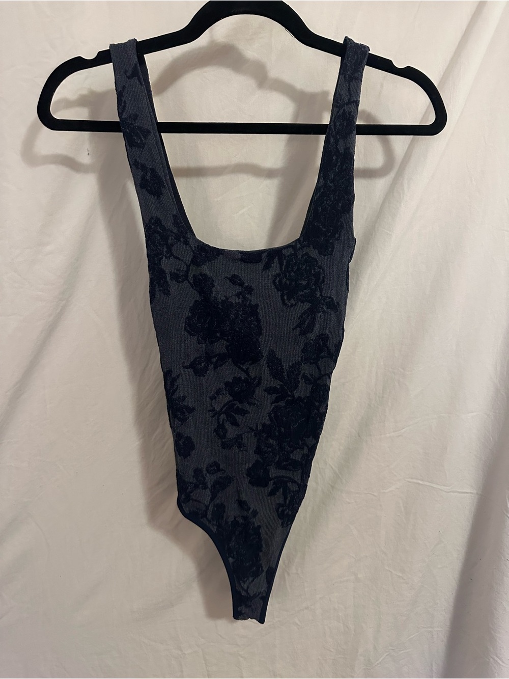 Free People Dark Blue Send Love Seamless Bodysuit